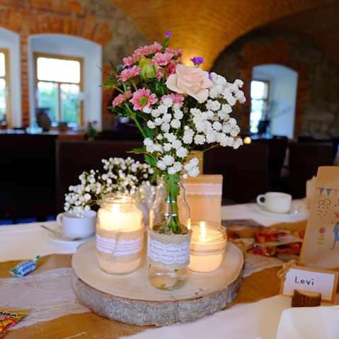 Chrysantheme Rose Schleierkraut